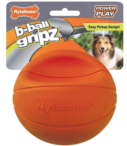 Nylabone Power Play B-Ball Grips Basketball Medium 4.5" Dog Toy