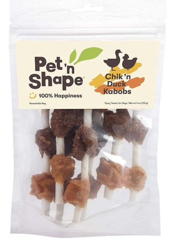 Pet n Shape Chik'N Duck Kabobs All Natural Rawhide Dog Treats