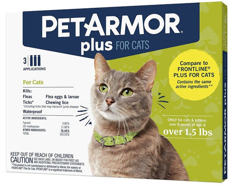 PetArmor Plus Flea and Tick Treatment for Cats (Over 1.5 Pounds)