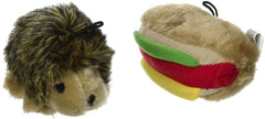 Petmate Booda Zoobilee Hedgehog and Hotdog Plush Dog Toy