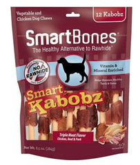 SmartBones Smart Kabobz Triple Meat Rawhide Free Dog Chew