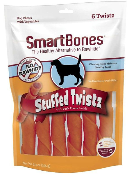 SmartBones Stuffed Twistz Vegetable and Pork Rawhide Free Dog Chew