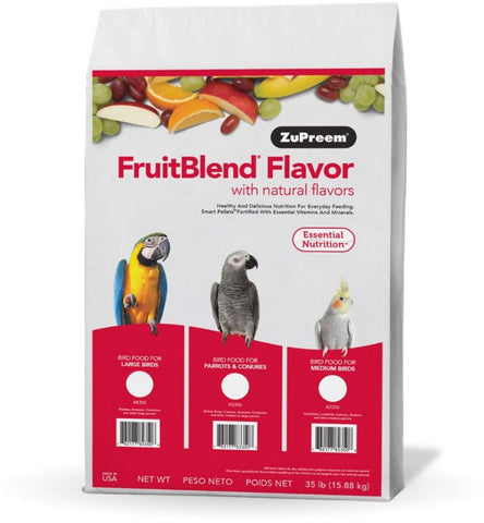 ZuPreem FriutBlend with Natural Fruit Flavors Pellet Birds Food for Larg Bird (Macaw and Cockatoo)